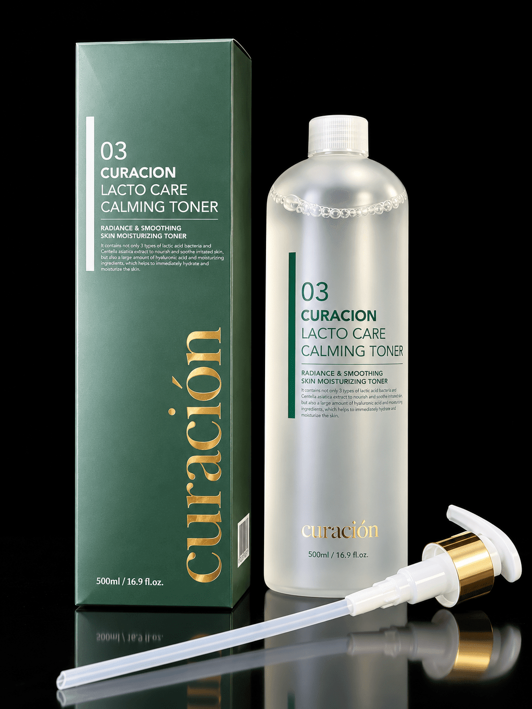 Curacion 03 Lacto Care Calming Toner: Hyaluronic Acid, Ferments and a 500ml Format - blushcraft